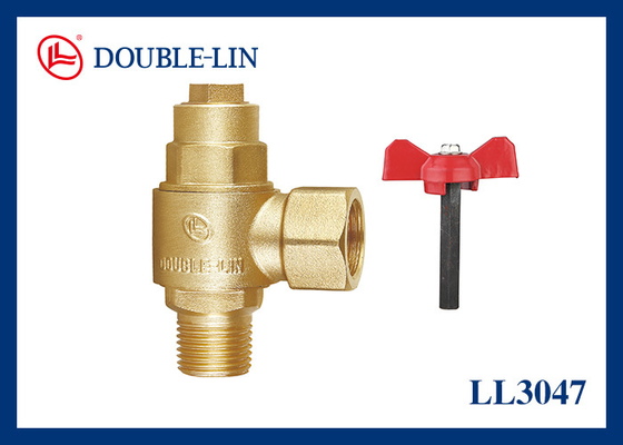 صمام زاوية نحاسي متعدد الاستخدامات مع مادة إحكام PTFE مقاس 1/2" 3/4" 1" لتطبيقات متعددة