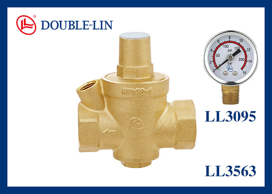 صمام تخفيض ضغط نحاسي 0 درجة مئوية إلى 80 درجة مئوية درجة حرارة التشغيل 1/2"-2" 16 بار خيط ISO228